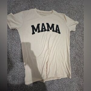 Cream 'MAMA' Graphic T-Shirt